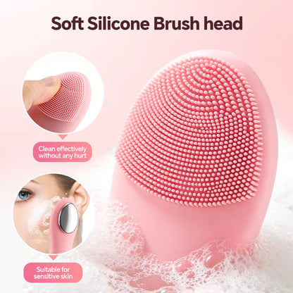 4-in-1 Heated Electric Facial Cleansing Brush & Silicone Scrubber